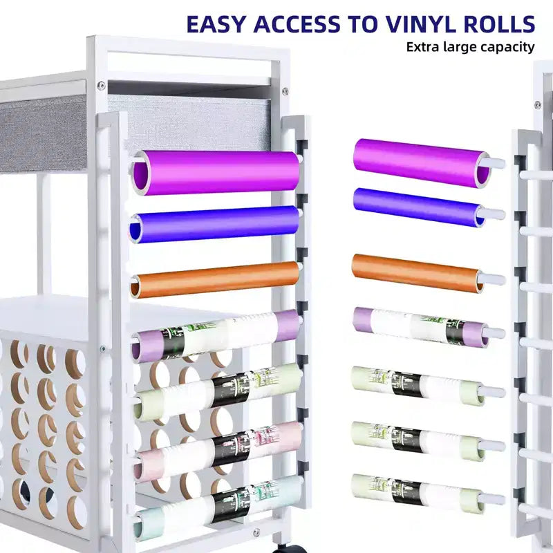 Craft Organization and Storage Cart Compatible with Cricut Machine, Rolling Craft Organizer