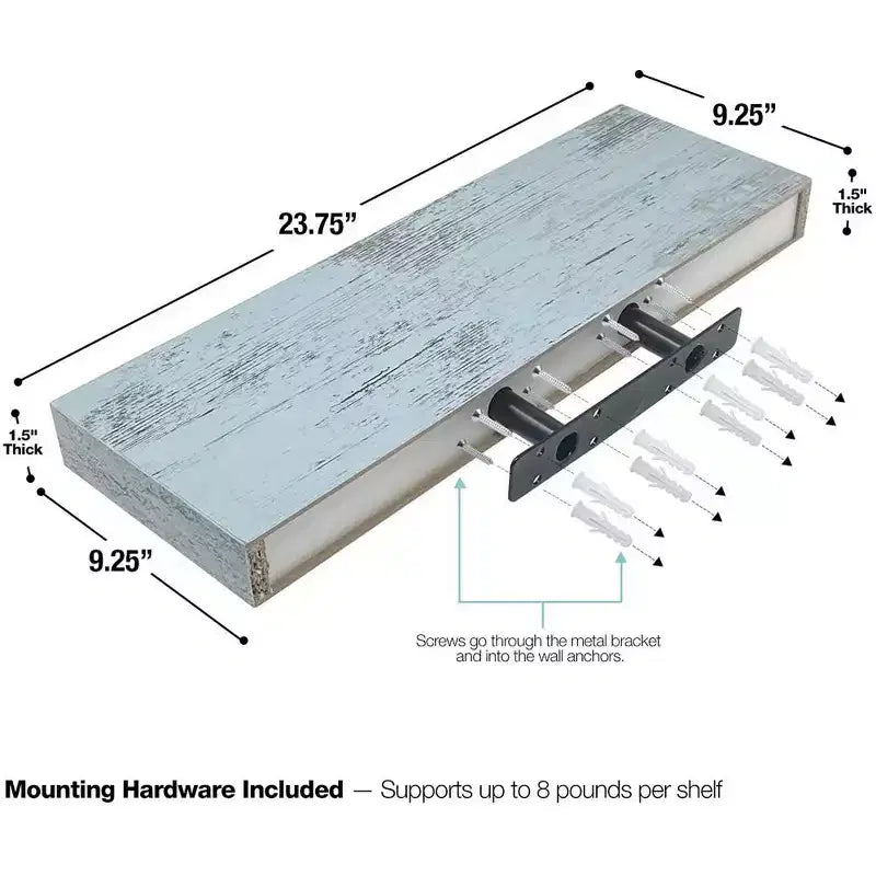 Floating Wall Shelves (24x9) for Bedroom, Decor, Kitchen, Living Room - for Trophies, Frames, Bookshelf