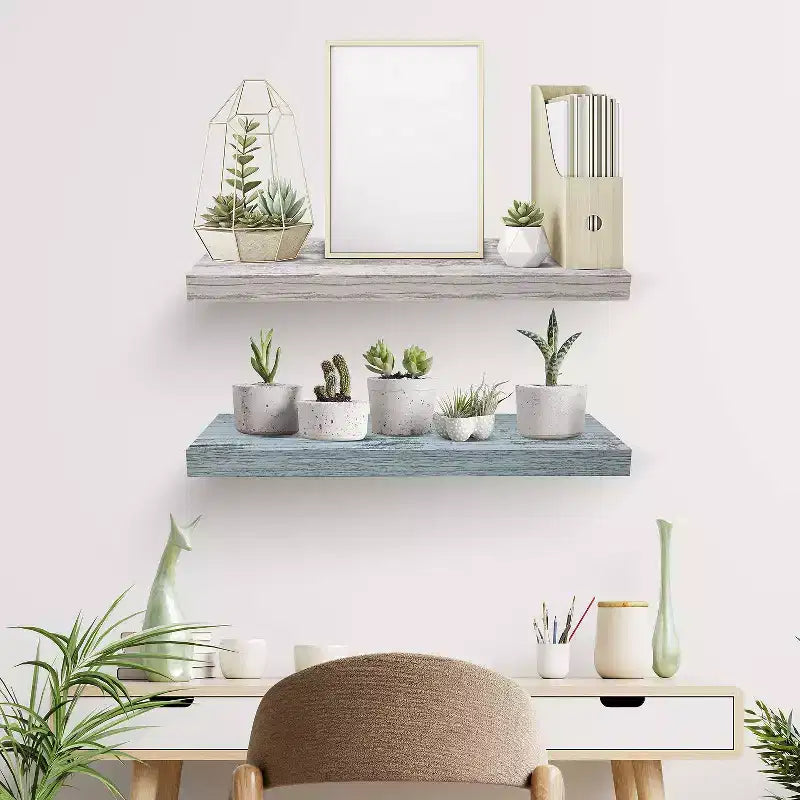 Floating Wall Shelves (24x9) for Bedroom, Decor, Kitchen, Living Room - for Trophies, Frames, Bookshelf