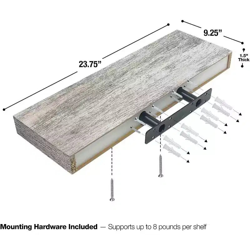 Floating Wall Shelves (24x9) for Bedroom, Decor, Kitchen, Living Room - for Trophies, Frames, Bookshelf