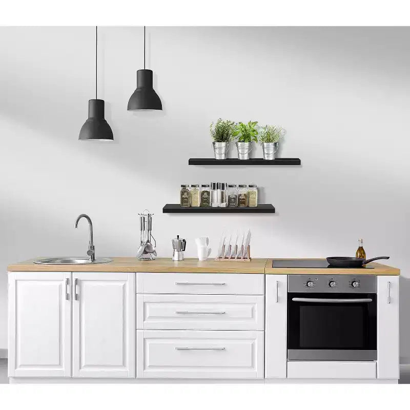 Floating Wall Shelves (24x9) for Bedroom, Decor, Kitchen, Living Room - for Trophies, Frames, Bookshelf