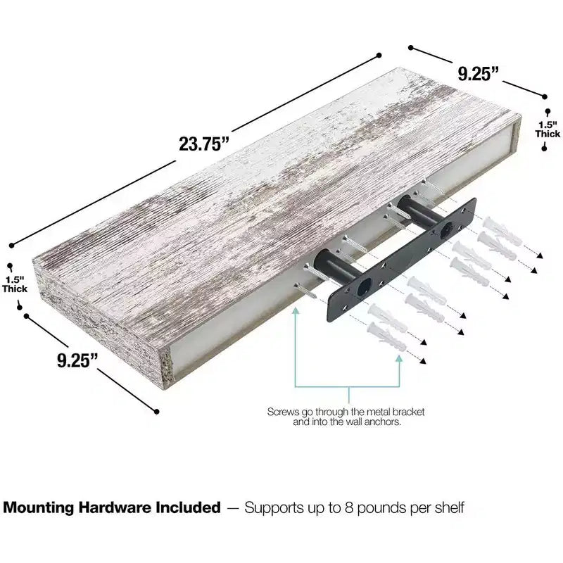 Floating Wall Shelves (24x9) for Bedroom, Decor, Kitchen, Living Room - for Trophies, Frames, Bookshelf