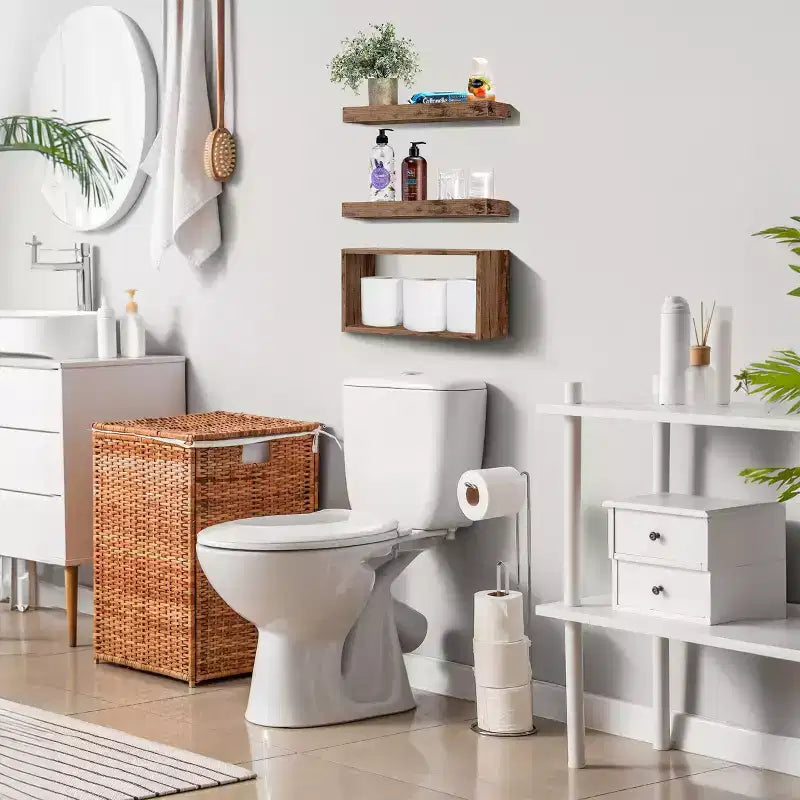 Floating Shelves with Invisible Brackets & 1 Rectangular Box