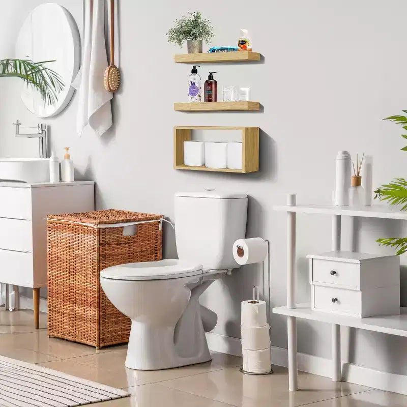 Floating Shelves with Invisible Brackets & 1 Rectangular Box