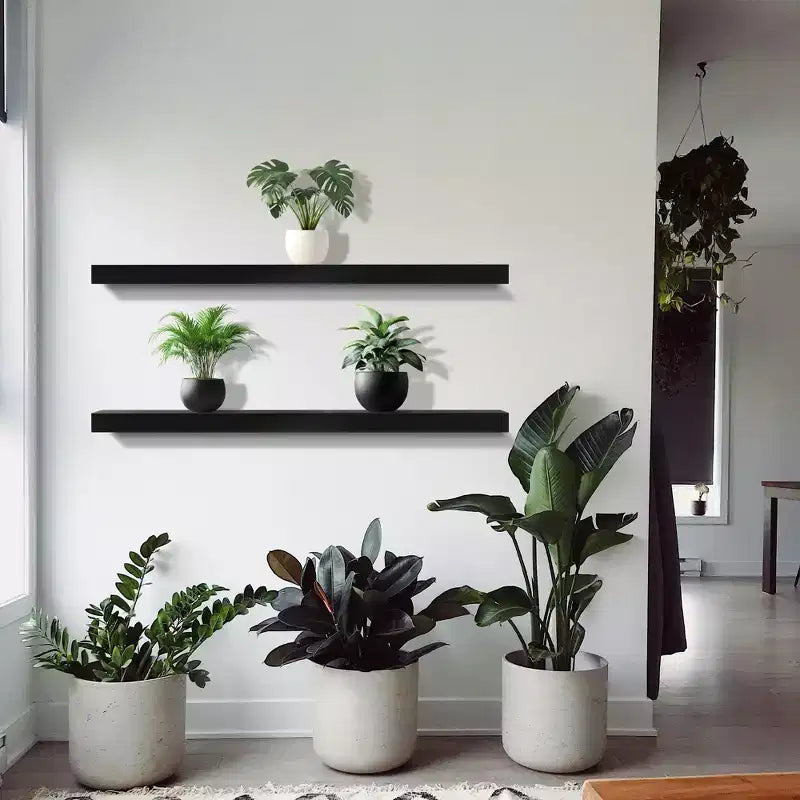 Solid Wood Floating Shelves - for Bathroom Decor, Books, Bedroom & Living Room