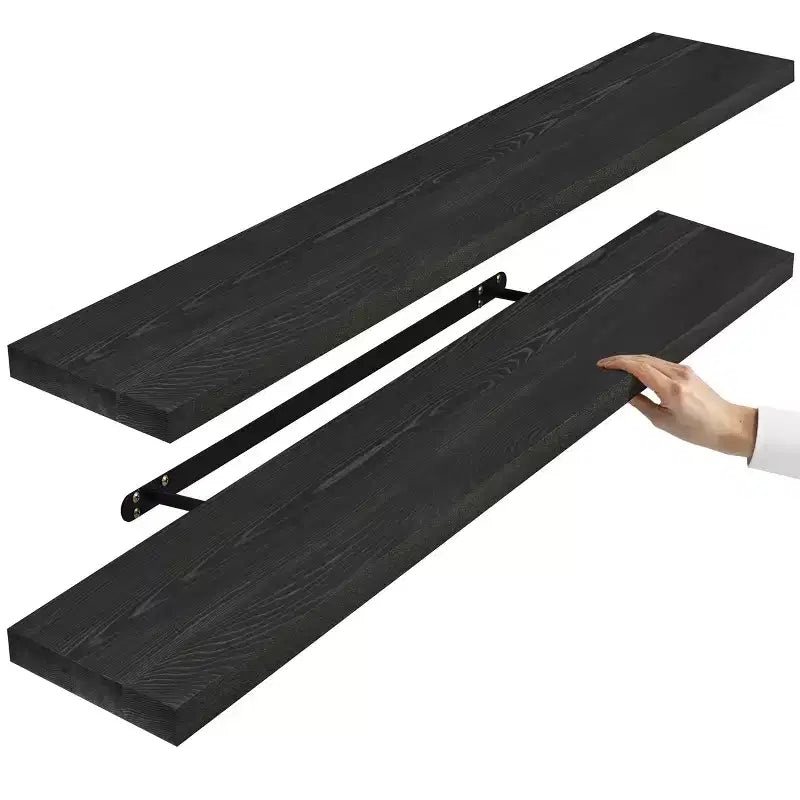 Solid Wood Floating Shelves - for Bathroom Decor, Books, Bedroom & Living Room