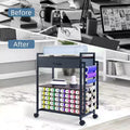 Large Craft Organizer and Storage Rolling Cart Compatible with Fabric Drawer, Hook & 47 Vinyl Roll Holder for Home Craft Workstation Room