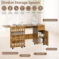 Folding Sewing Table with Storage, Locking Wheels & Sliding Drawer - Mobile Craft Station for Small Spaces