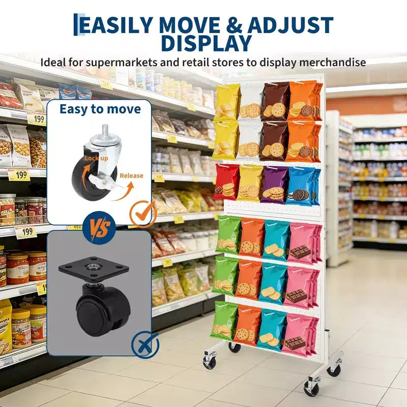 2'5' Standing Pegboard Display Rack with 10 Hooks, Heavy-Duty Metal Floor Peg Board with T-Base for Retail, Craft Shows, Tool Shops