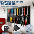2 PCS Metal Pegboard Panels, 24 x 24 Peg Board Wall Organizer, Tools Pegboard Storage System for Workbench, Garage Tool Storage, Craft Room