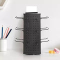 Espositore Rotante per Pannello Forato, Espositore Girevole a 4 Lati con 24 Ganci, Organizer Artigianale in Acciaio Laminato a Freddo Spesso, Nero