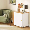 Folding Sewing Table with Lockable Wheels, Craft Station with Storage Shelves and Trays for Sewing Machine