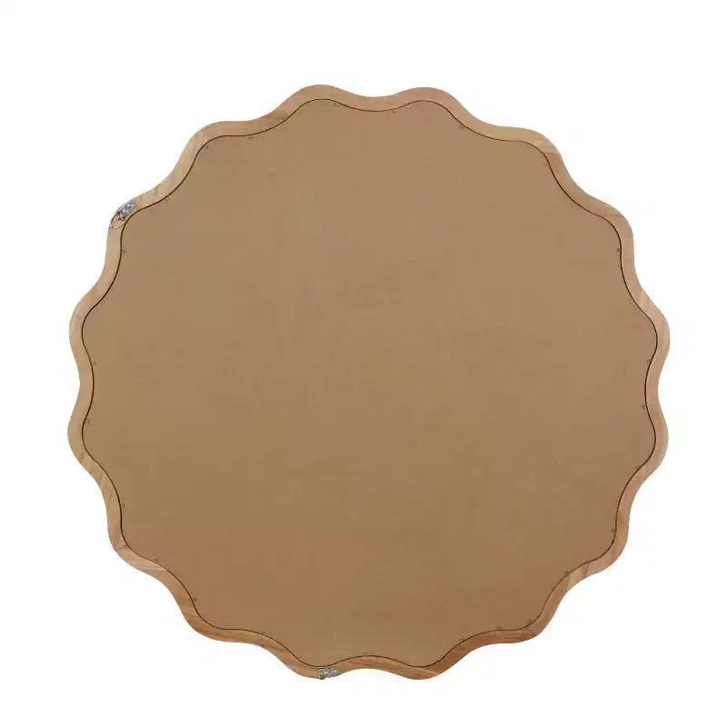 Round Decorative Wall Mirror with Wavy Design, Modern Accent Mirror for Bedroom, Bathroom, Living Room, Entryway