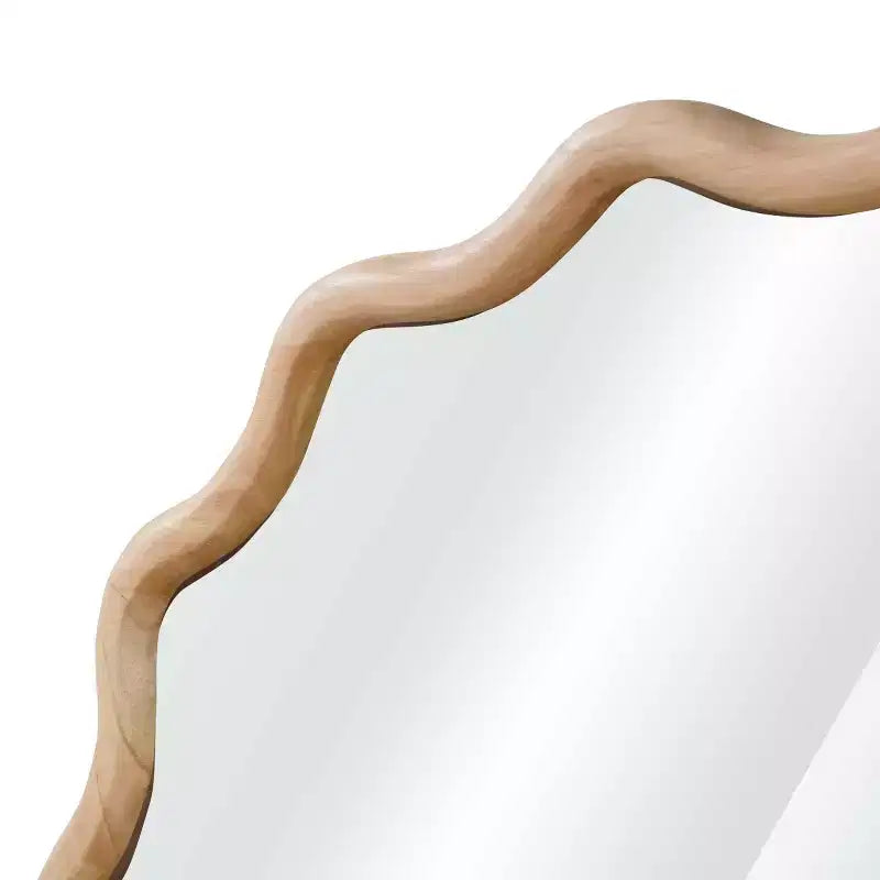 Round Decorative Wall Mirror with Wavy Design, Modern Accent Mirror for Bedroom, Bathroom, Living Room, Entryway