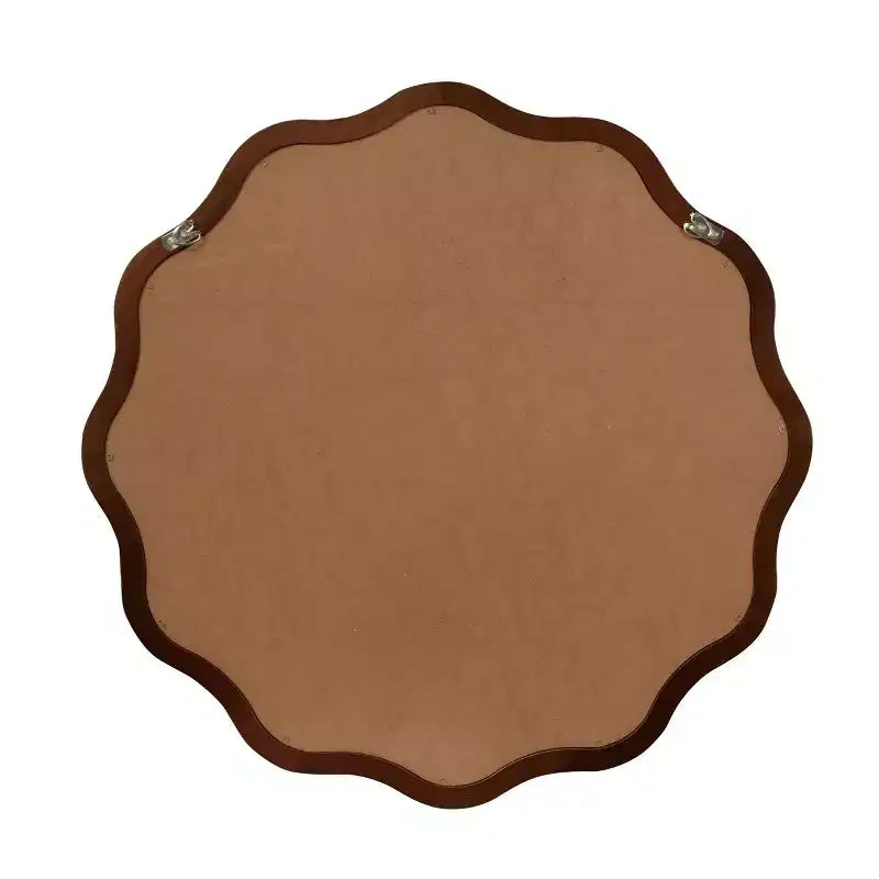 Round Decorative Wall Mirror with Wavy Design, Modern Accent Mirror for Bedroom, Bathroom, Living Room, Entryway
