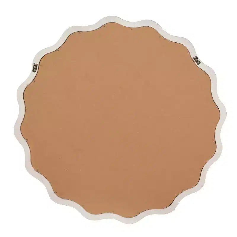 Round Decorative Wall Mirror with Wavy Design, Modern Accent Mirror for Bedroom, Bathroom, Living Room, Entryway