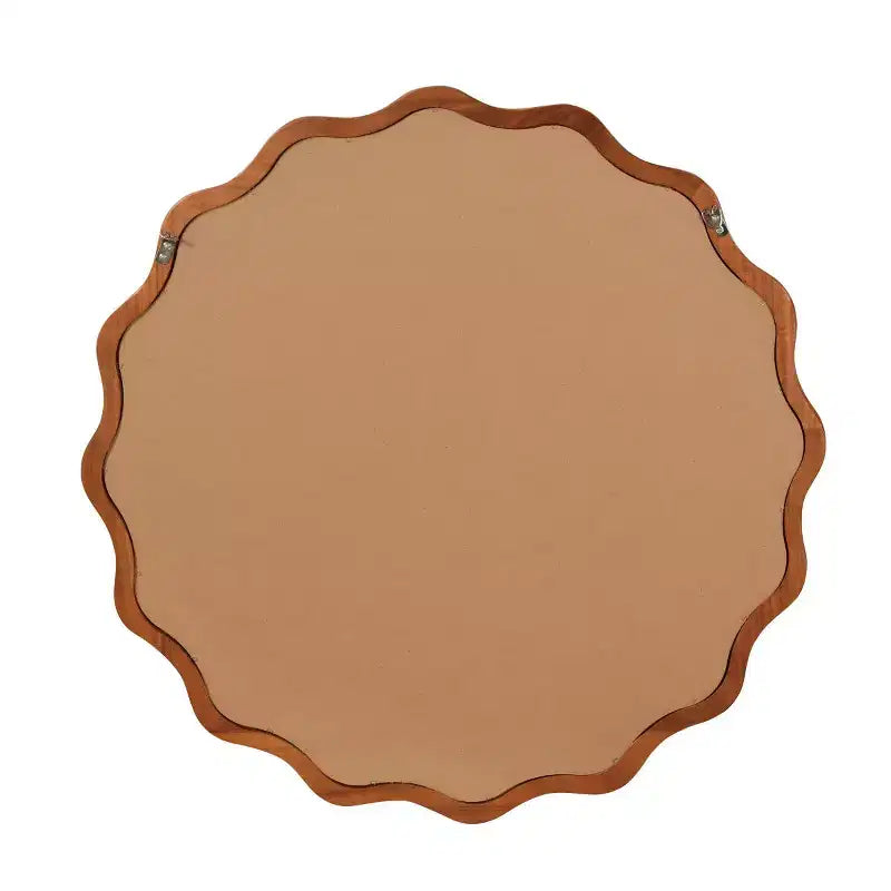 Round Decorative Wall Mirror with Wavy Design, Modern Accent Mirror for Bedroom, Bathroom, Living Room, Entryway
