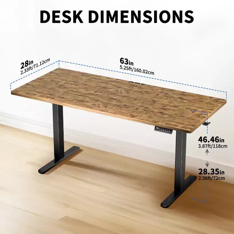 inch Electric Lift Desk, Adjustable Height Ergonomic Electric Office Standing Desk