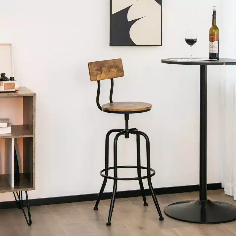 Industrial Bar Stool Adjustable Swivel Counter-Height Dining Side Chair