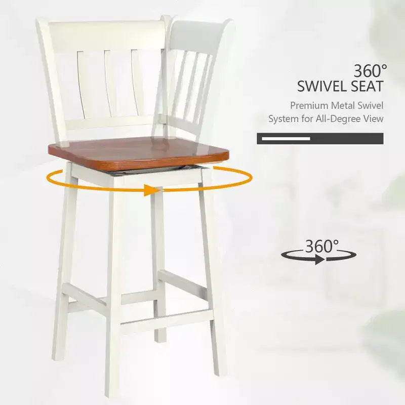 Bar Stool 24.5'' Swivel Counter Height Chair with Footrest
