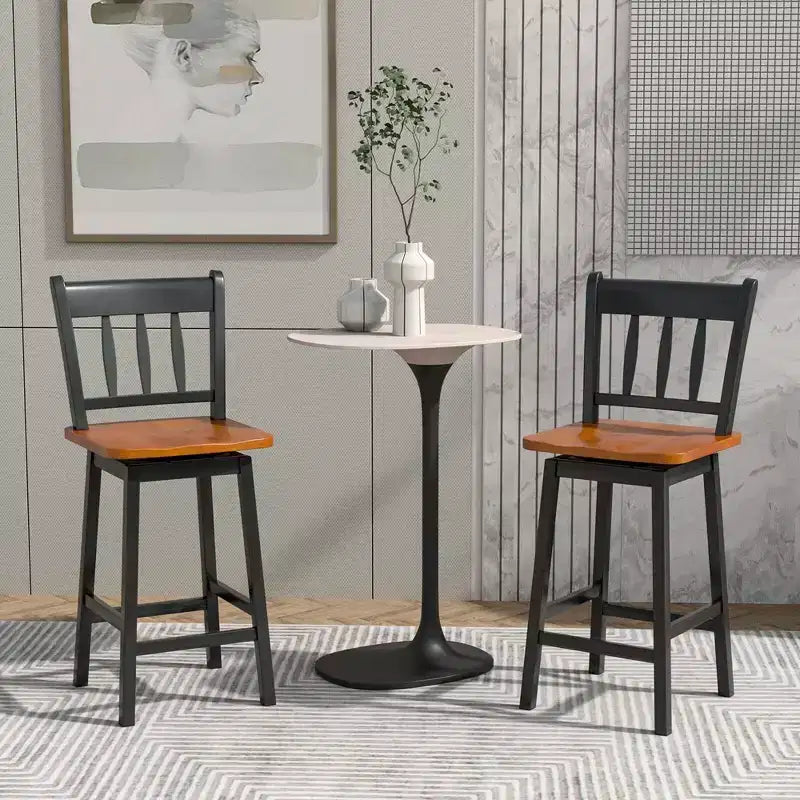 Bar Stool 24.5'' Swivel Counter Height Chair with Footrest