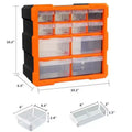 Mobiletto contenitore a 12 cassetti in plastica impilabile con organizzatore multi-scomparto per ferramenta, bricolage, bea