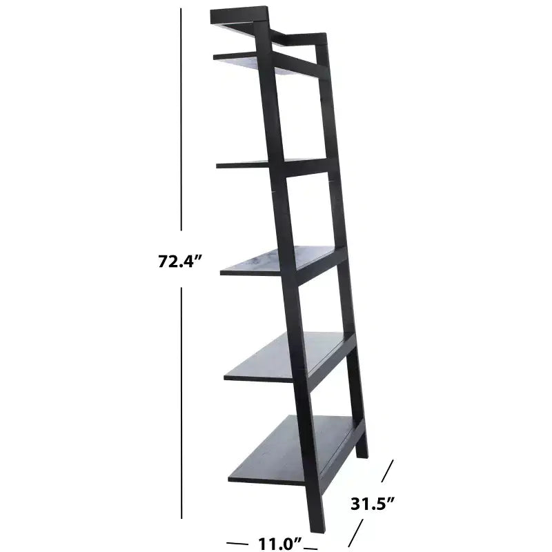 5 Tier Leaning Etagere Bookshelf