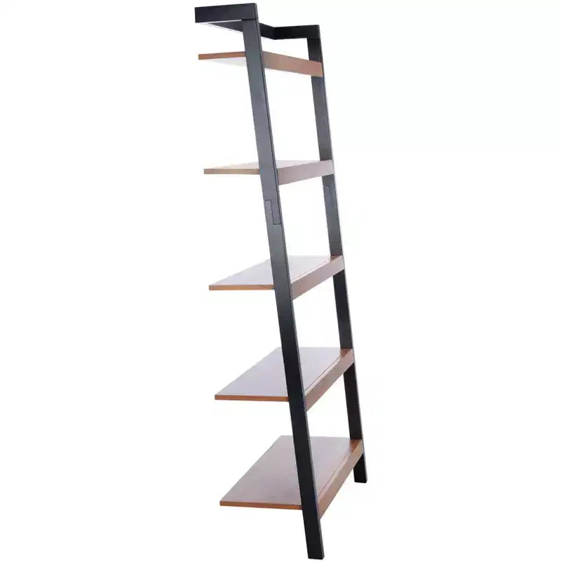 5 Tier Leaning Etagere Bookshelf