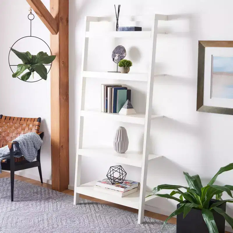 5 Tier Leaning Etagere Bookshelf