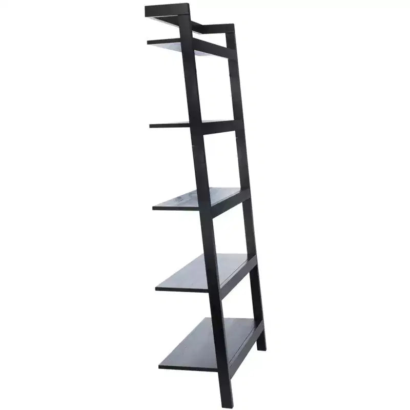 5 Tier Leaning Etagere Bookshelf