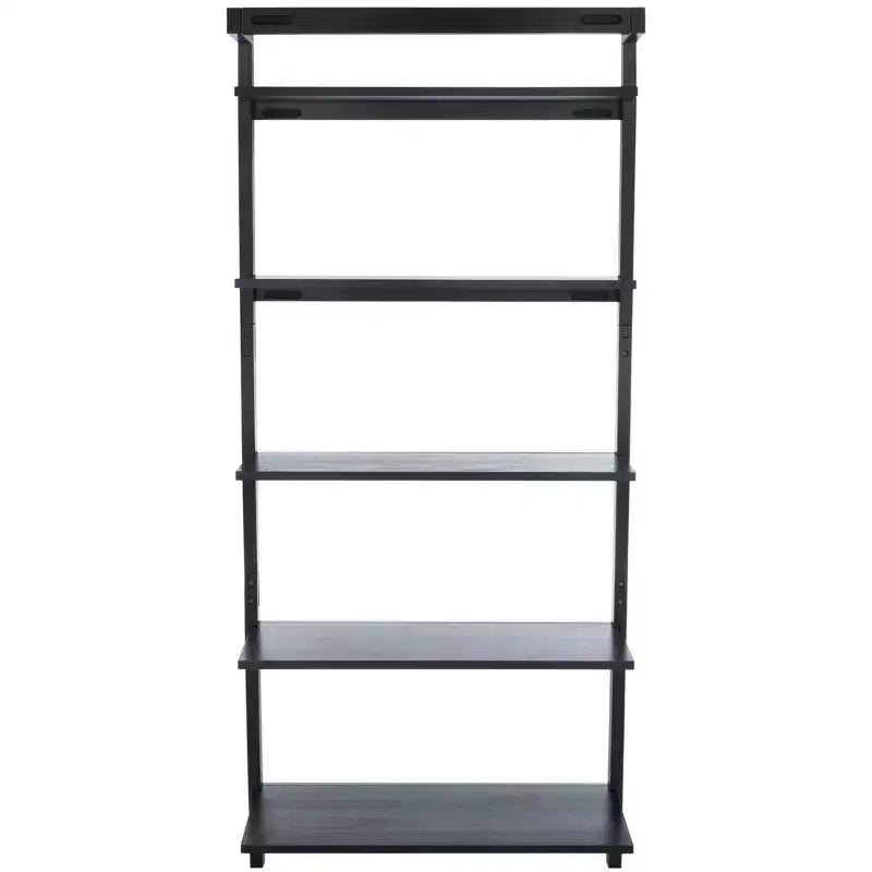 5 Tier Leaning Etagere Bookshelf