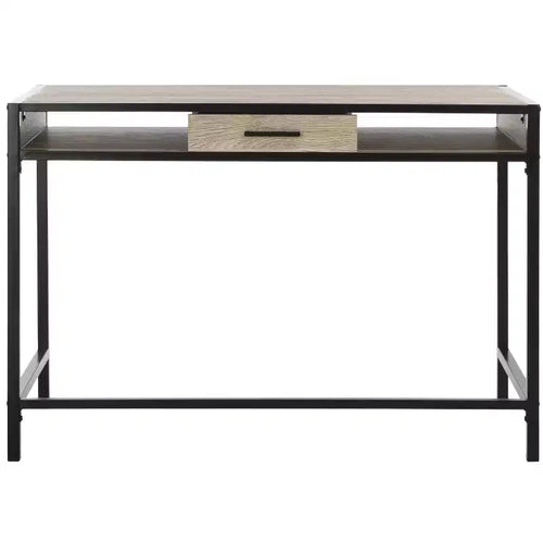 Alan 1 Drawer 1 Shelf Desk - DSK2205 - Rustic Brown/Black - Safavieh