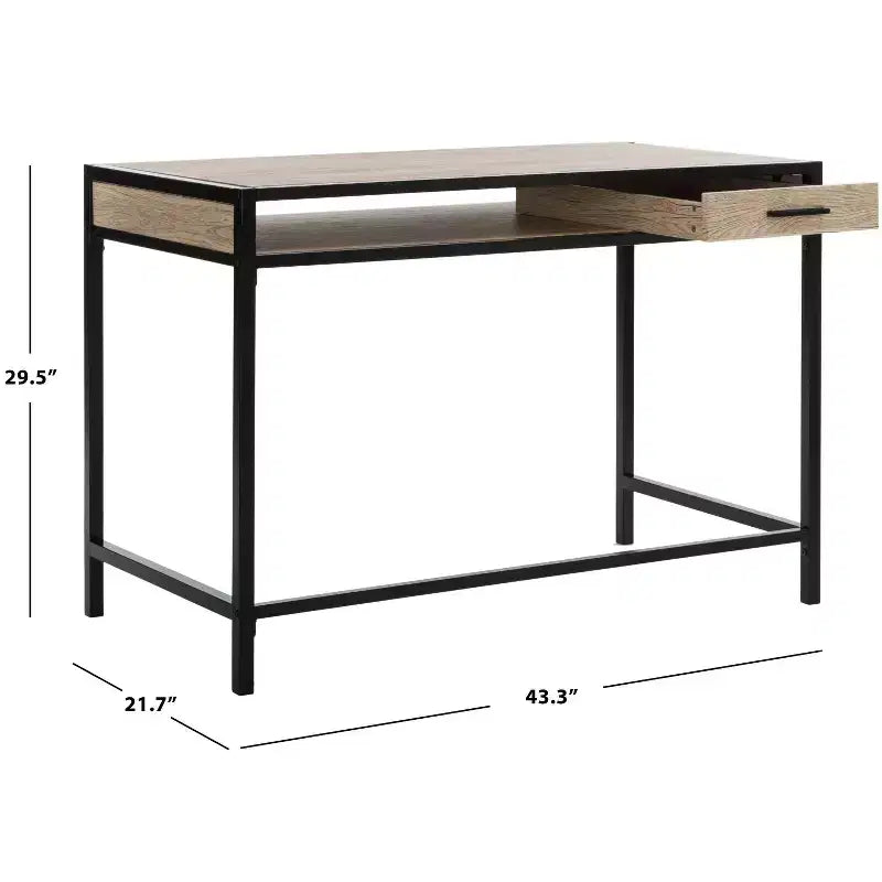 1 Drawer 1 Shelf Desk - Rustic Brown/Black