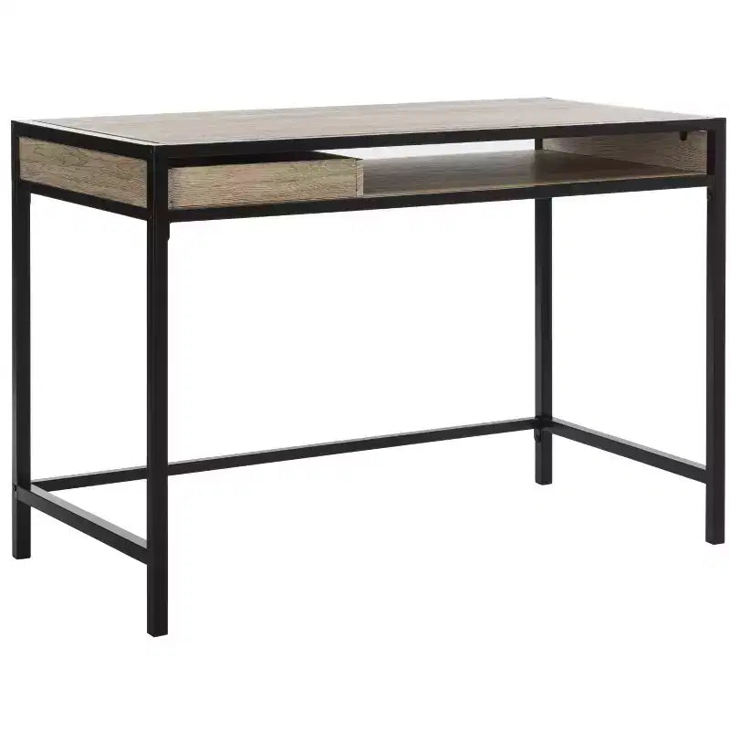 1 Drawer 1 Shelf Desk - Rustic Brown/Black