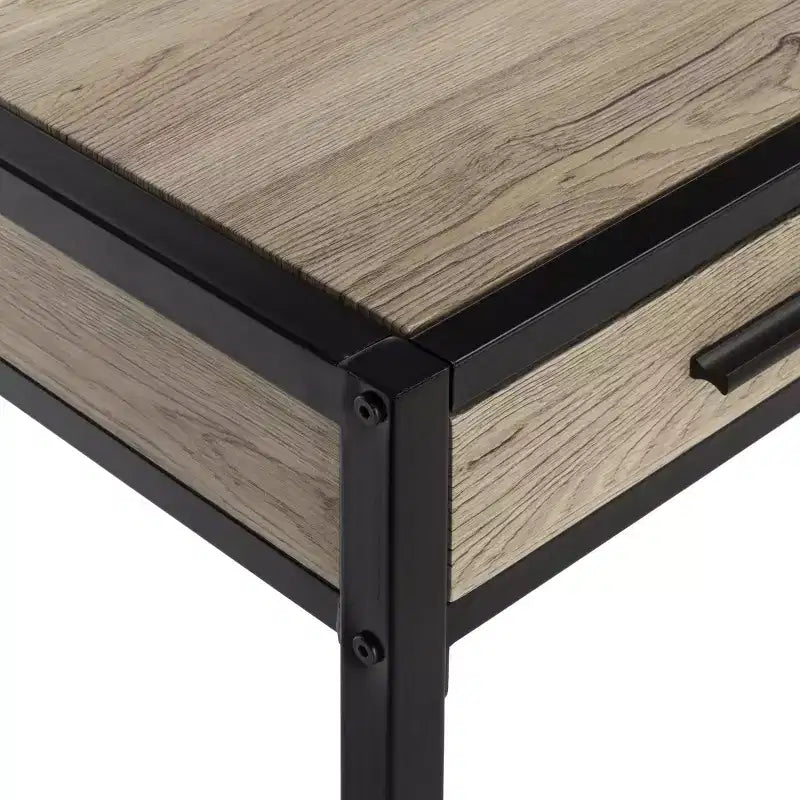 1 Drawer 1 Shelf Desk - Rustic Brown/Black